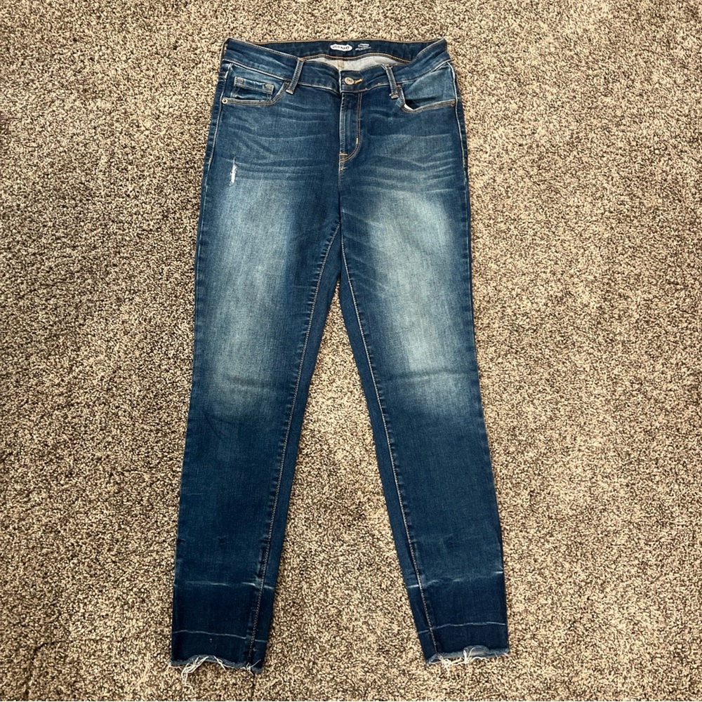 Old Navy Women’s Blue Jeans Rockstar Super Skinny Size 6 Built In Sculpt